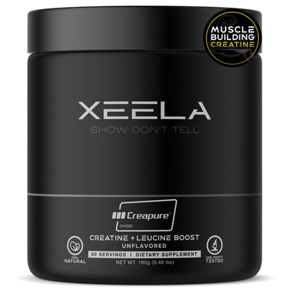 XEELA Creatine for Lean Muscle Gain – Unflavored, 60 Servings | Creapure, Vegan