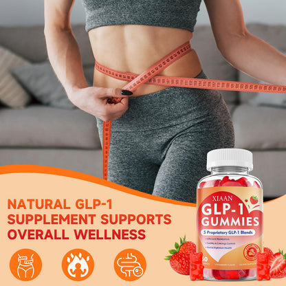 XIAAN GLP-1 Gummies - Natural GLP-1 Supplement with Berberine & Akkermansia Probiotic, Sugar-Free Strawberry 60 Count