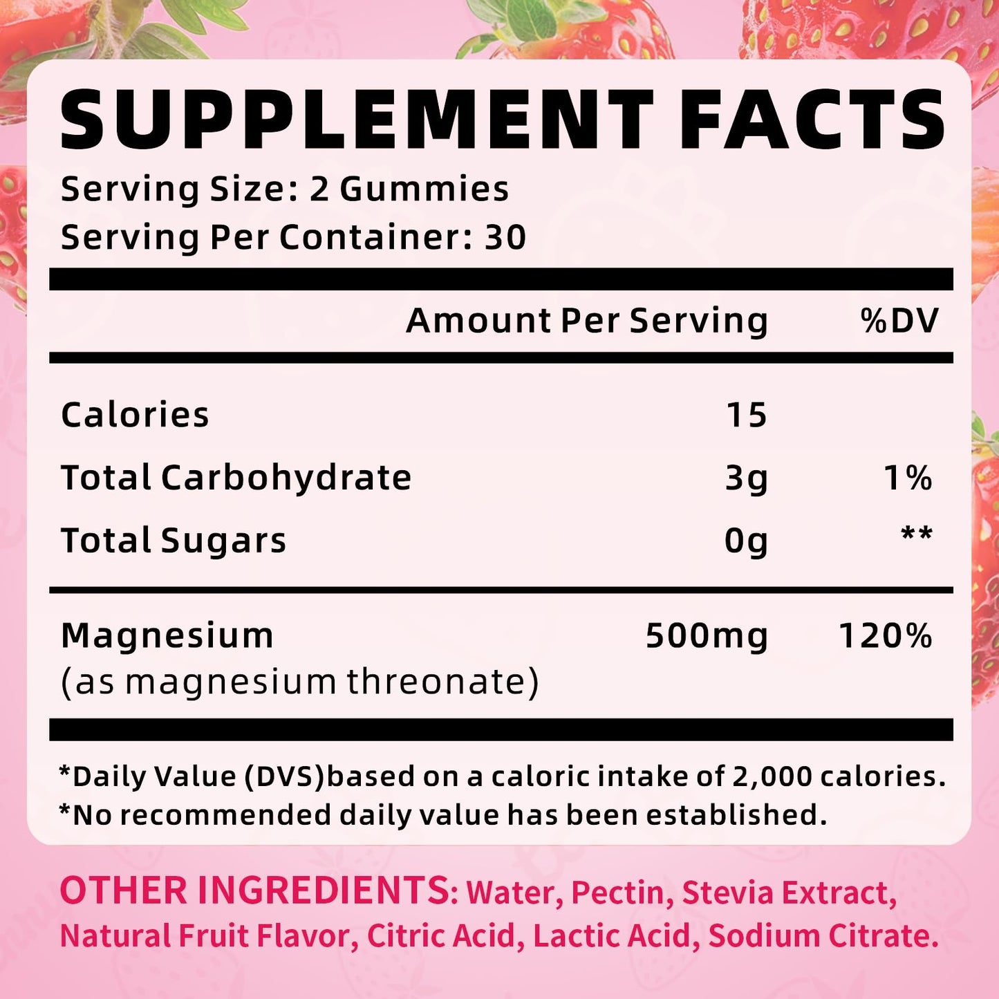 XIAAN Magnesium L-Threonate Gummies 500mg – Sugar-Free Strawberry 60 Count
