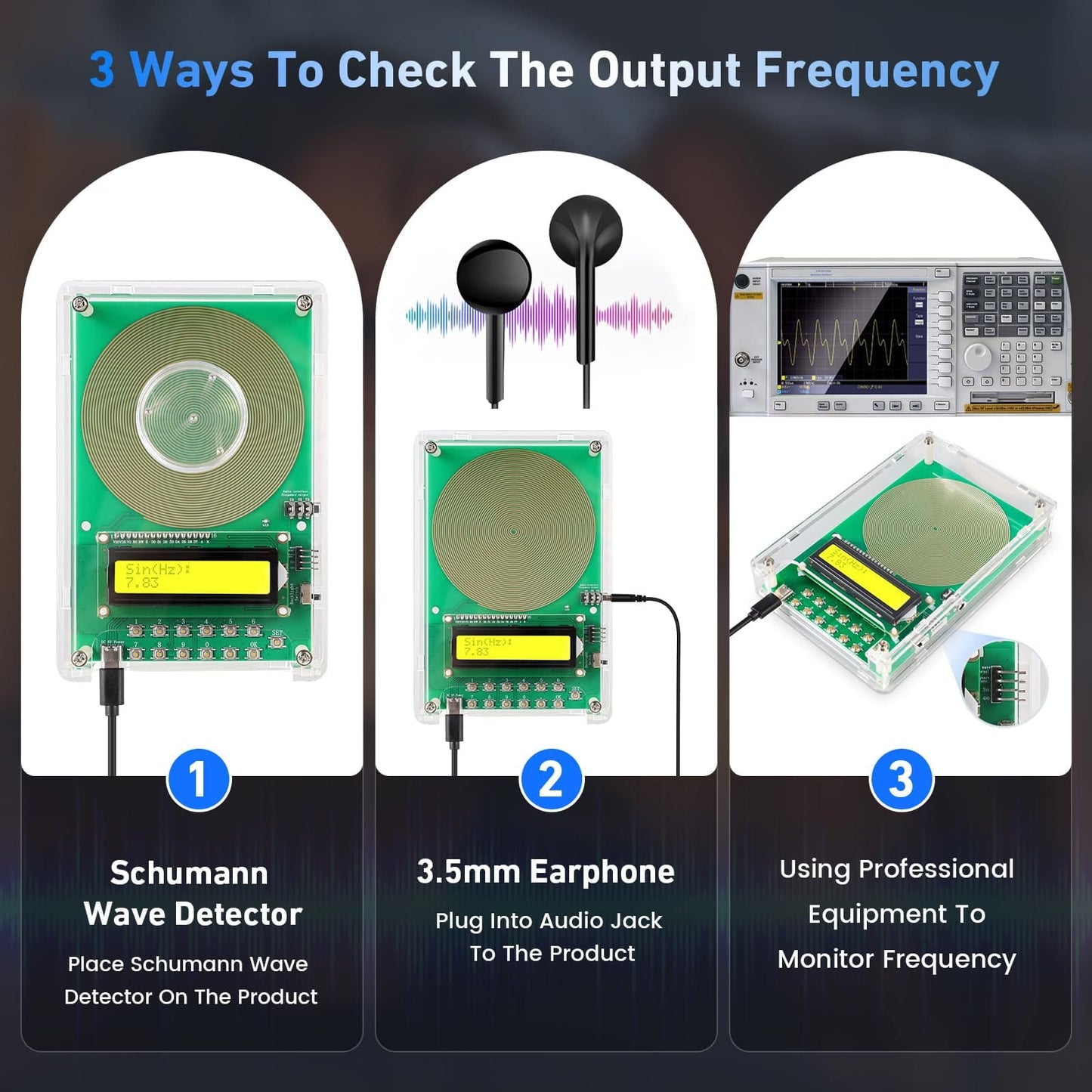 XIKDS Adjustable Frequency Generator for Healing – 0.01Hz to 200kHz, 7.83Hz Schumann, USB-C