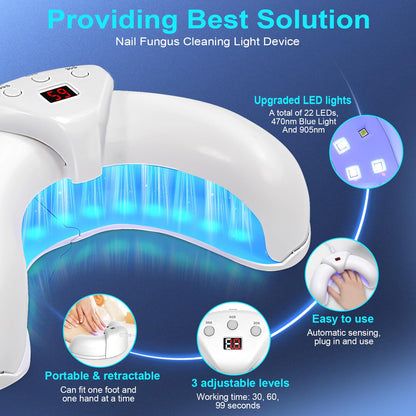 XiNanc Nail Fungus Laser Treatment LED Light Device | Rechargeable Toenail Light Therapy