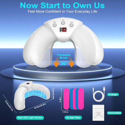 XiNanc Nail Fungus Laser Treatment LED Light Device | Rechargeable Toenail Light Therapy