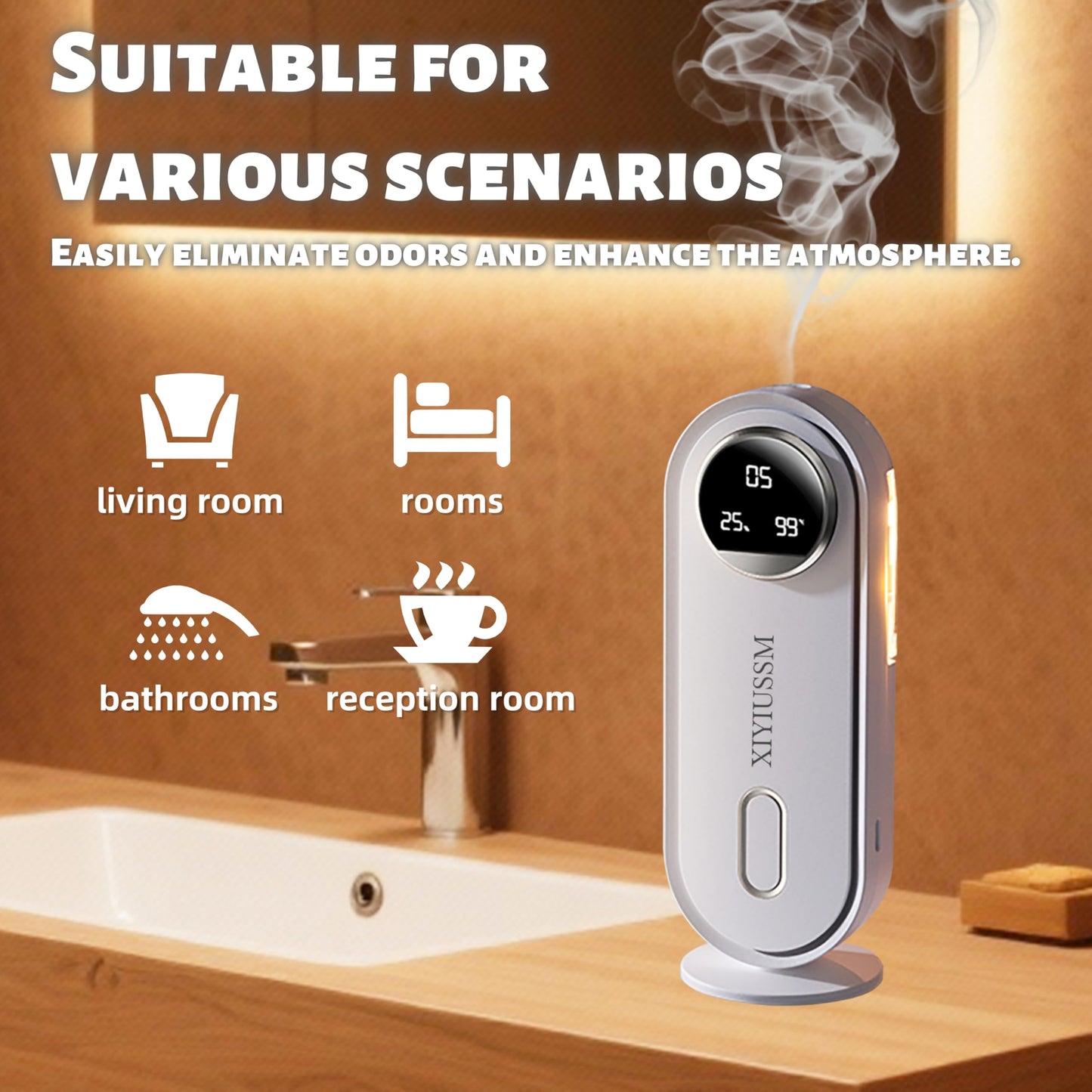 XIYIUSSM Waterless Diffuser – 7 Mist Modes, 1800mAh Rechargeable