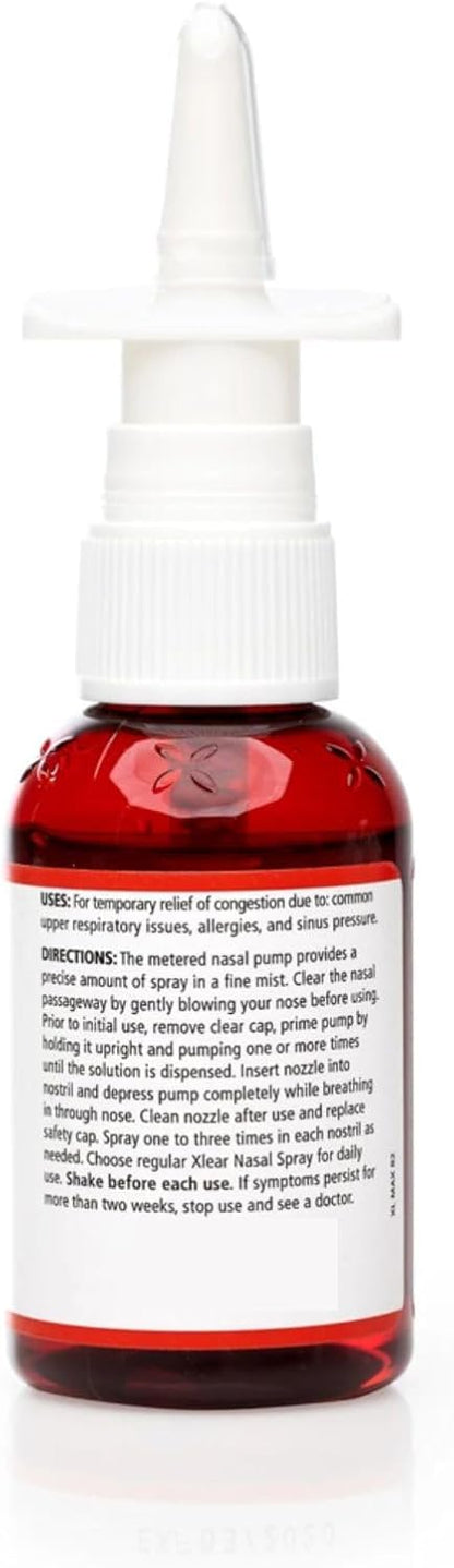 Xlear MAX Natural Xylitol Saline Nasal Spray with Capsicum & Aloe | Fast-Acting Sinus Relief 1.5 fl oz
