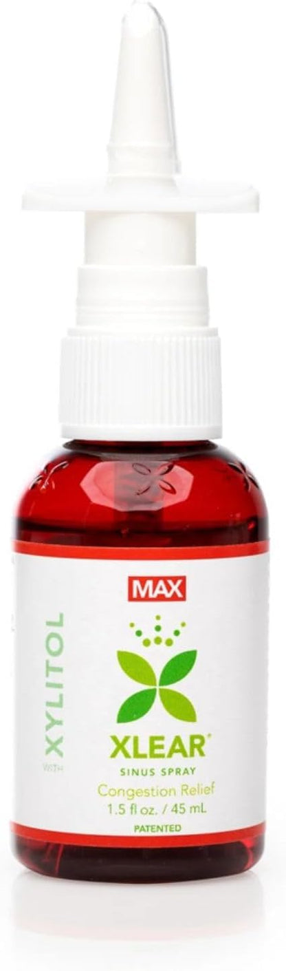 Xlear MAX Natural Xylitol Saline Nasal Spray with Capsicum & Aloe | Fast-Acting Sinus Relief 1.5 fl oz