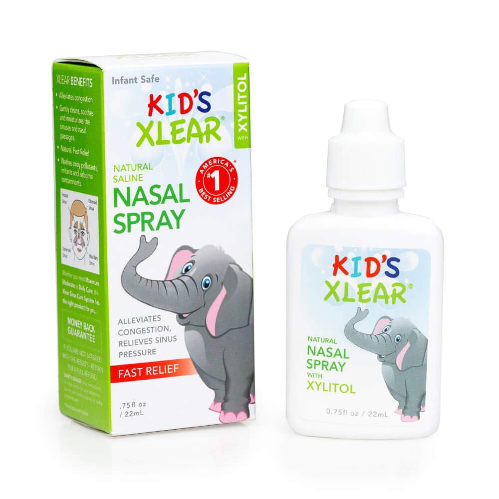Xlear Natural Xylitol Saline Nasal Spray for Kids – Daily Decongestant, Nose Moisturizer, Pack of 2 (0.75 fl oz)