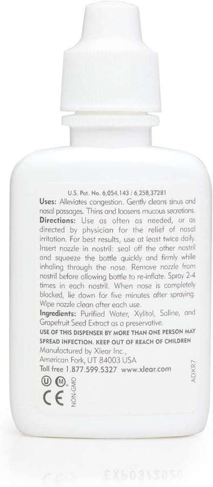Xlear Natural Saline Nasal Spray with Xylitol – Gentle, All-Ages Nasal Moisturizer