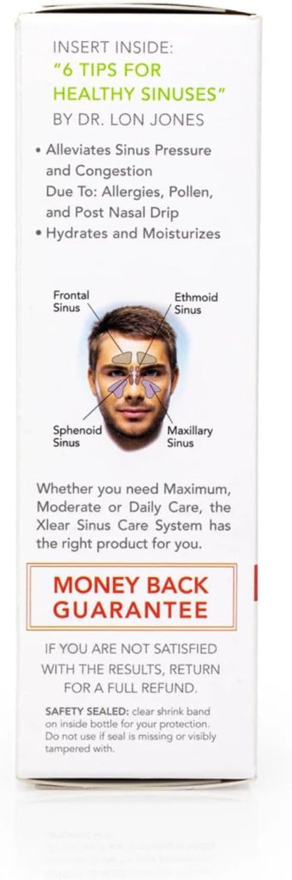 Xlear MAX Natural Xylitol Saline Nasal Spray with Capsicum & Aloe | Fast-Acting Sinus Relief 1.5 fl oz