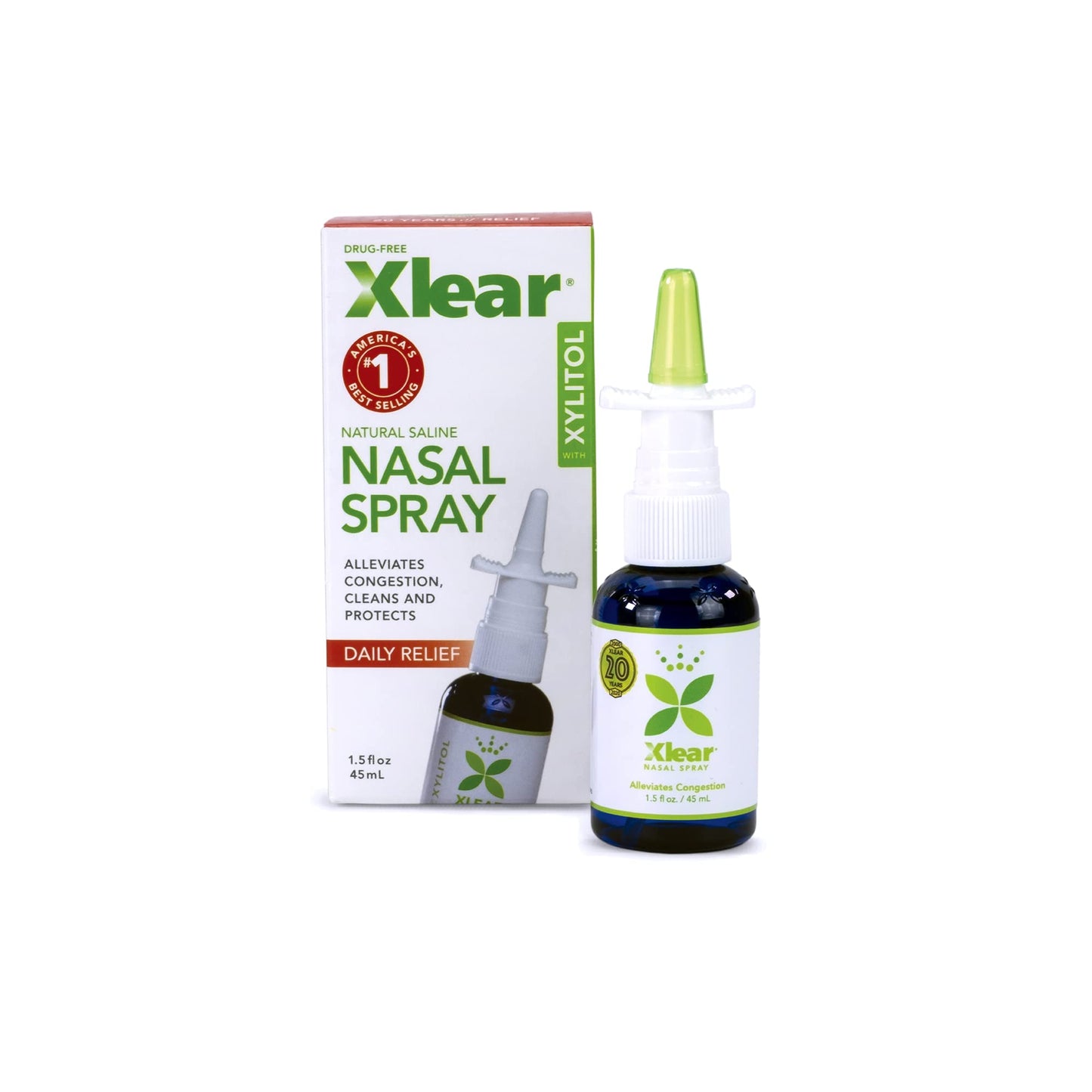 Xlear Natural Nasal Spray with Xylitol – 1.5 fl oz (Pack of 2)