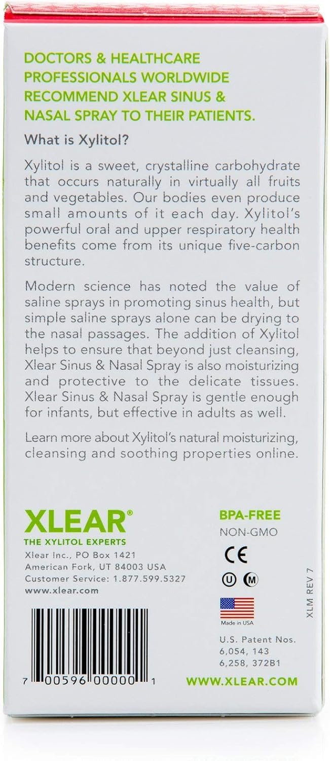 Xlear Natural Nasal Spray with Xylitol – 1.5 fl oz (Pack of 2)
