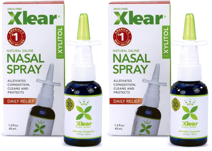Xlear Natural Nasal Spray with Xylitol – 1.5 fl oz (Pack of 2)