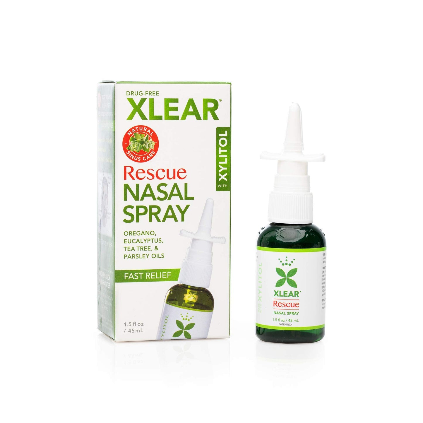Xlear Rescue Natural Nasal Spray with Xylitol, Oregano & Tea Tree — 1.5 fl oz (Pack of 4)