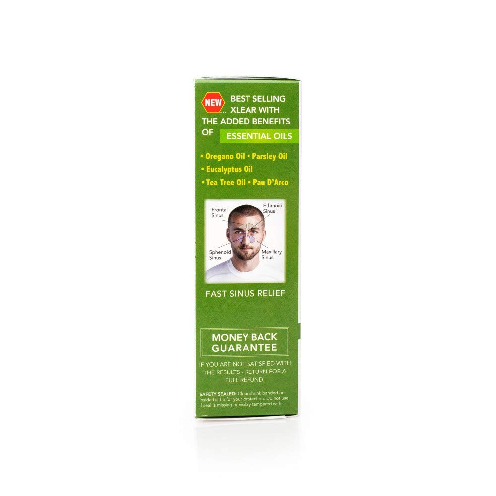 Xlear Rescue Natural Nasal Spray with Xylitol, Oregano & Tea Tree — Pack of 2, 1.5 fl oz Each