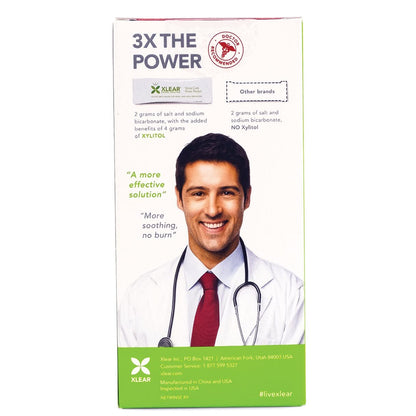 Xlear Natural Xylitol Nasal Irrigation System | 6 Saline Packets + 1 Sinus Rinse Bottle (Pack of 3)