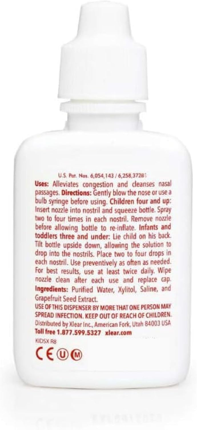 Xlear Natural Xylitol Saline Nasal Spray for Kids — Daily Decongestant & Nose Moisturizer (0.75 fl oz)