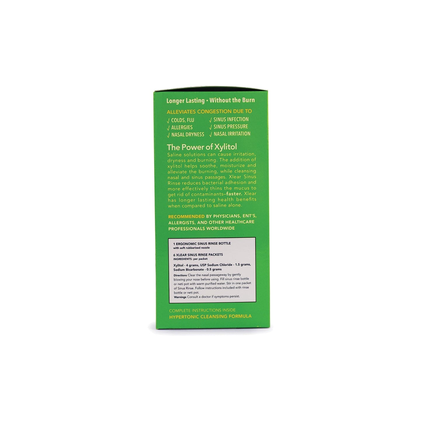 Xlear Natural Xylitol Nasal Irrigation System – 6 Saline Packets + Sinus Rinse Bottle