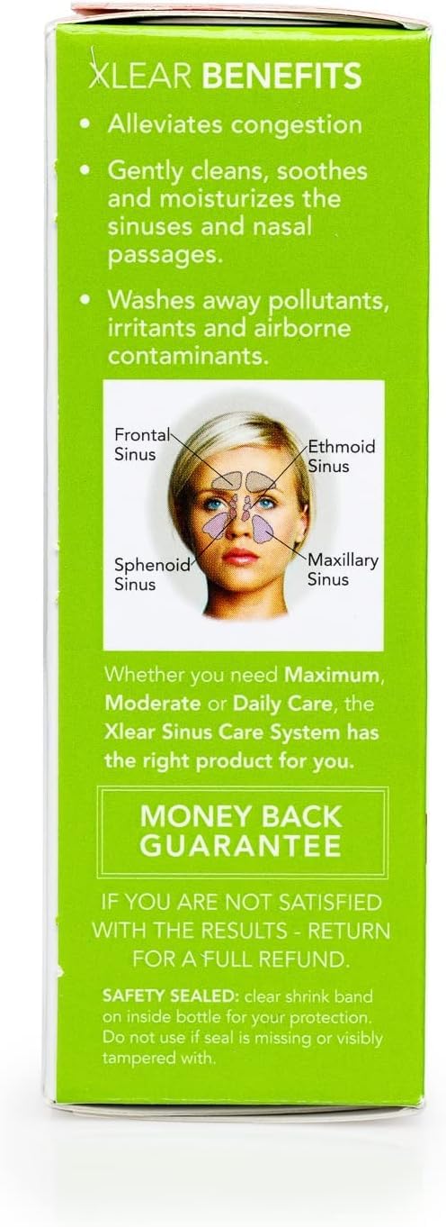 Xlear Natural Saline Nasal Spray with Xylitol – Gentle, All-Ages Nasal Moisturizer