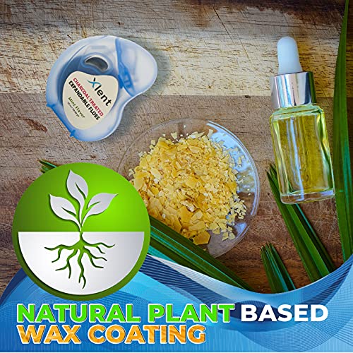 Xlent Expandable Charcoal Floss with Xylitol & Mint – 150m Eco Bundle (Reusable Blue Dispenser + Refills)