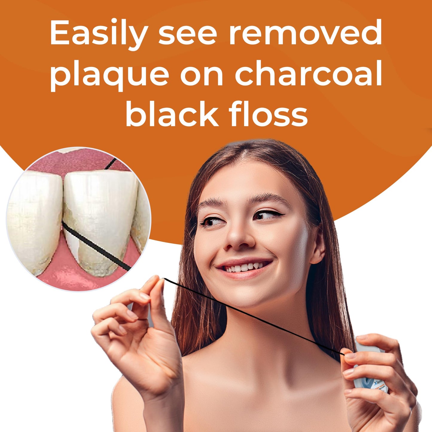 Xlent Expandable Floss – Activated Charcoal, Xylitol, Cinnamon | Pack of 2