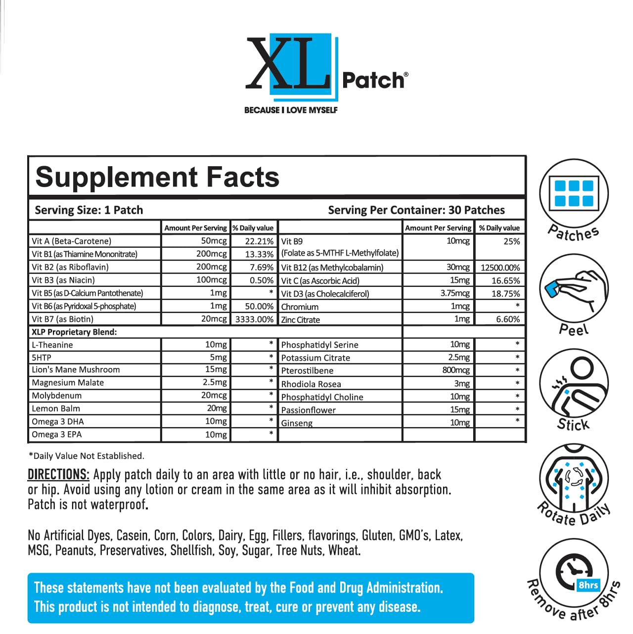XLPATCH Focus Plus (30-Day Supply) – Focus & Clarity Patches