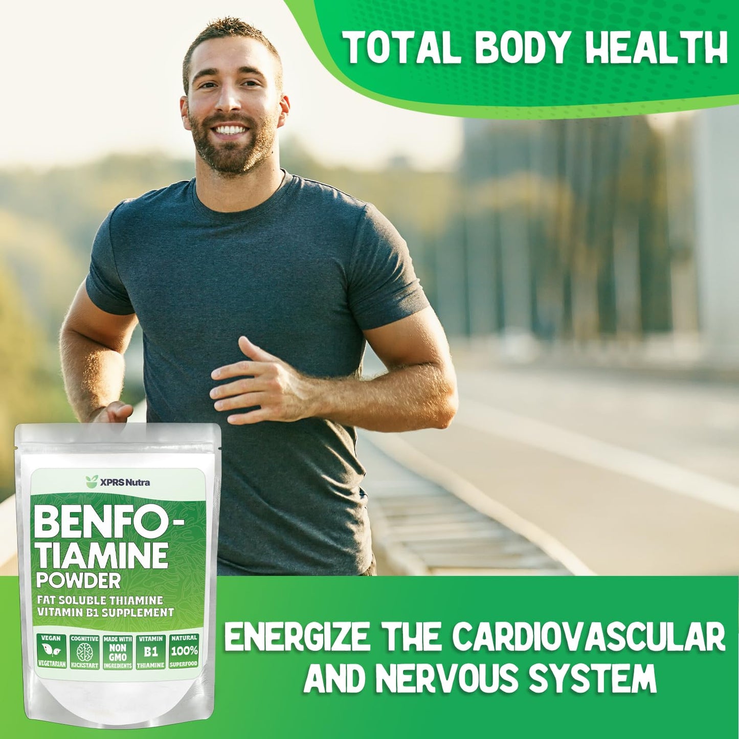 XPRS Nutra Benfotiamine (Thiamine) – Fat-Soluble B1 for Cognitive Health, Vegan, 2 Oz