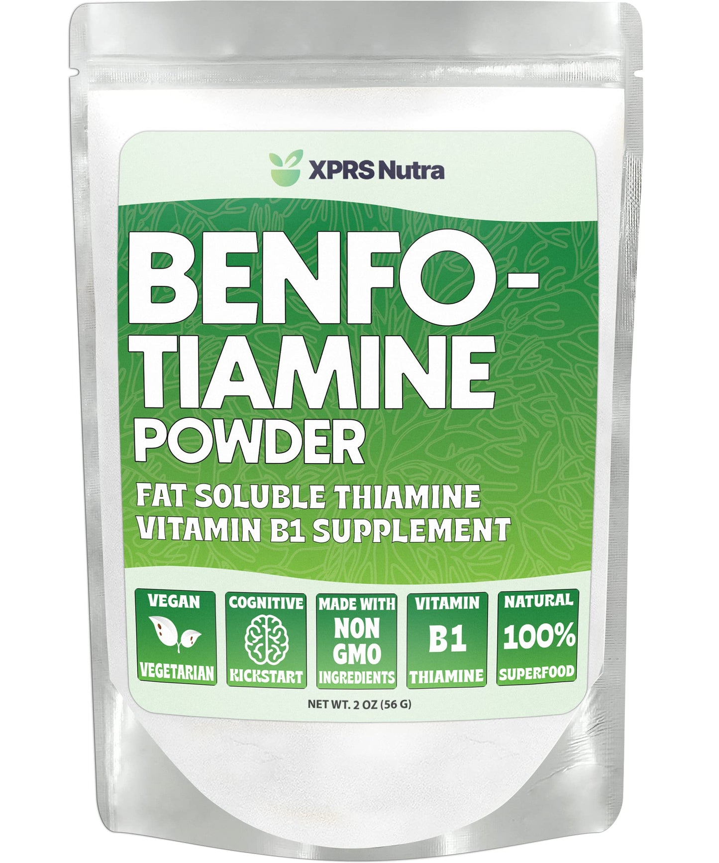 XPRS Nutra Benfotiamine (Thiamine) – Fat-Soluble B1 for Cognitive Health, Vegan, 2 Oz