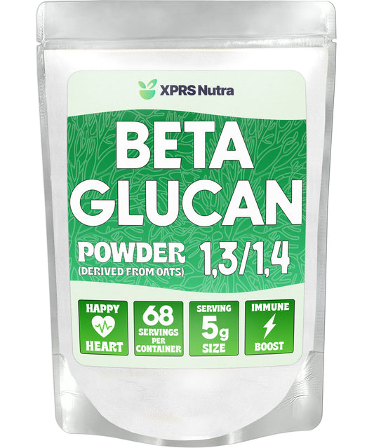 XPRS Nutra Beta Glucan Powder – Pure Unflavored Oat Beta Glucan, Non-GMO, Vegan, 12 oz BritishVita | Premium UK Vitamins & Wellness Supplements