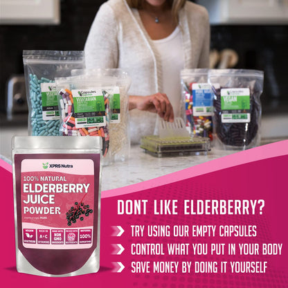 XPRS Nutra Elderberry Juice Powder – Organic Elderberry Powder (16 oz) | Vitamin A & C