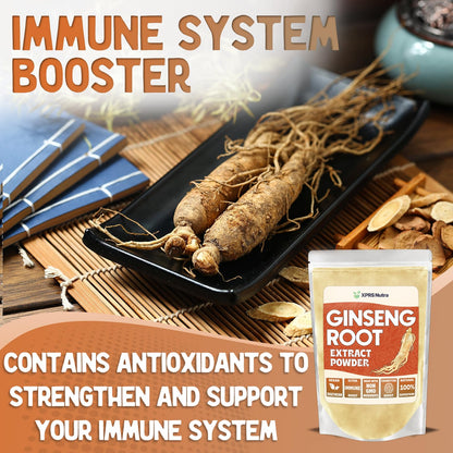 XPRS Nutra Ginseng Root Extract Powder – Panax Ginseng (4 oz) – Immune, Cognition & Performance – Vegan