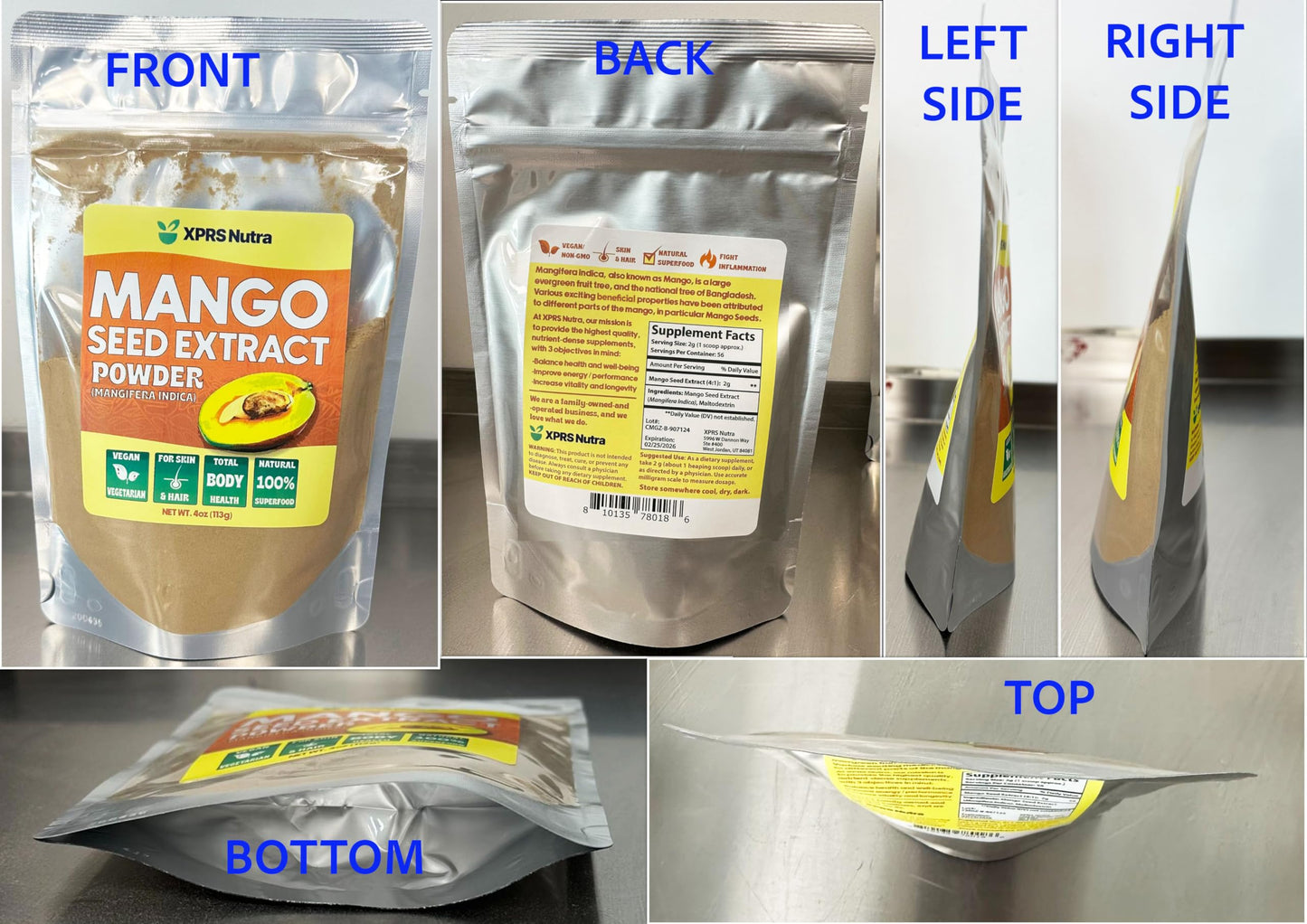 XPRS Nutra Mango Seed Extract Powder - Premium Mango Seed (Mangifera Indica) - 4 oz - Non-GMO & Vegan