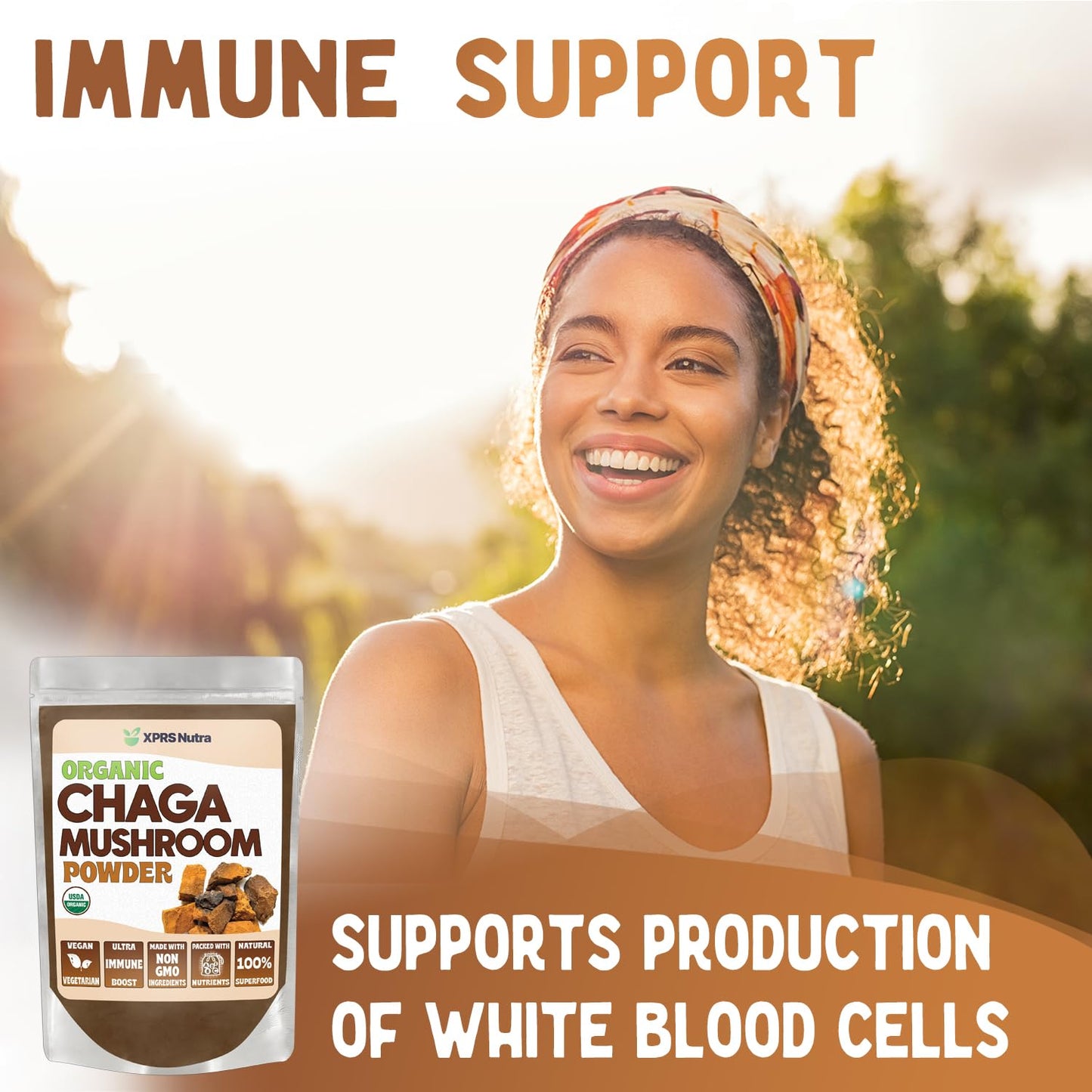XPRS Nutra Organic Chaga Mushroom Powder - Premium USDA Organic Chaga (4 oz)