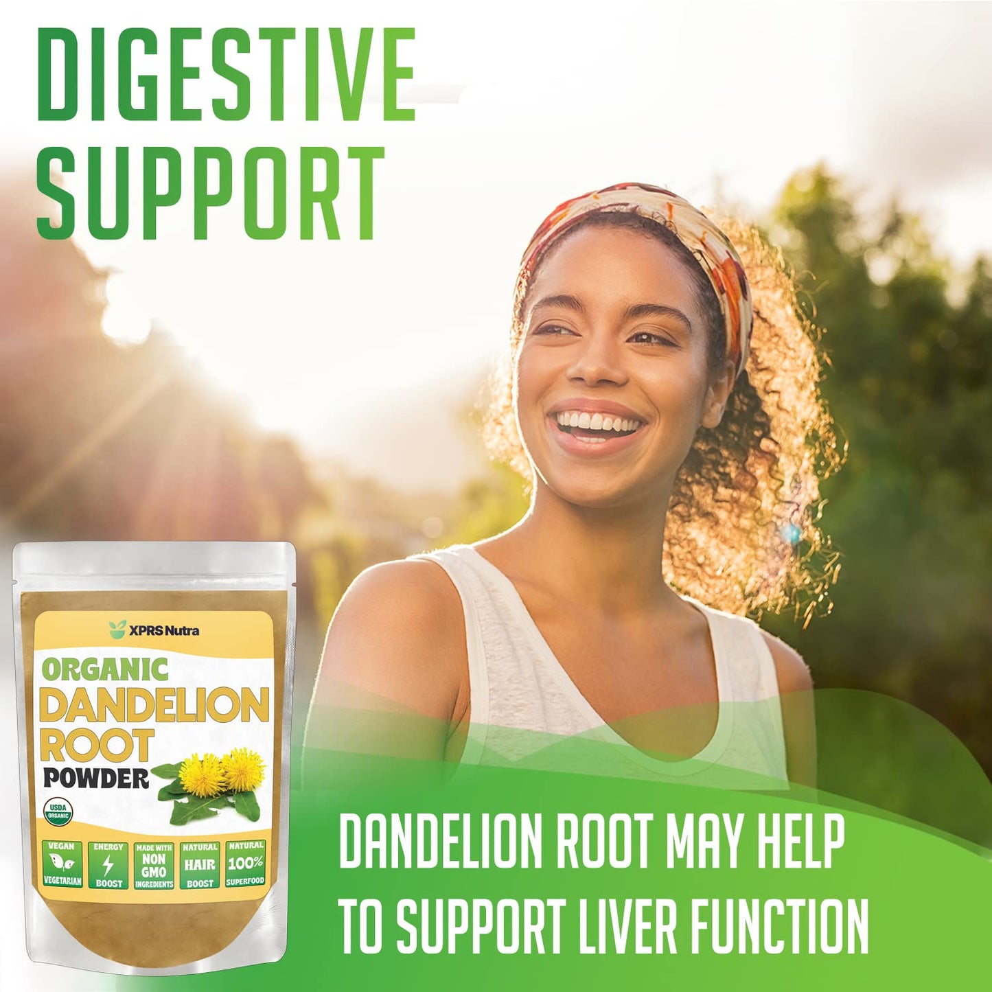 XPRS Nutra Organic Dandelion Root Powder - Vegan, Liver Support - 16 oz