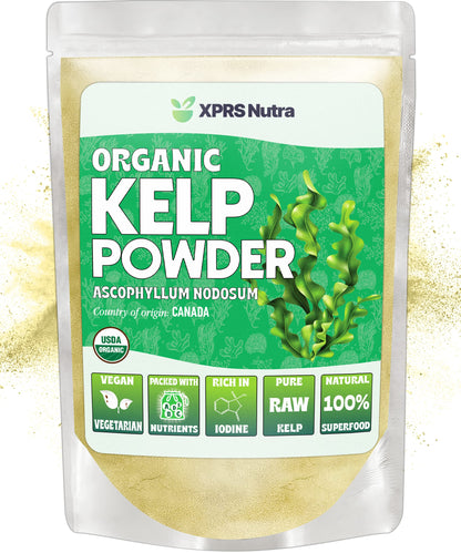 XPRS Nutra Organic Kelp Powder (Ascophyllum Nodosum) – Seaweed Powder with Iodine, Vitamins & Minerals | 4 oz