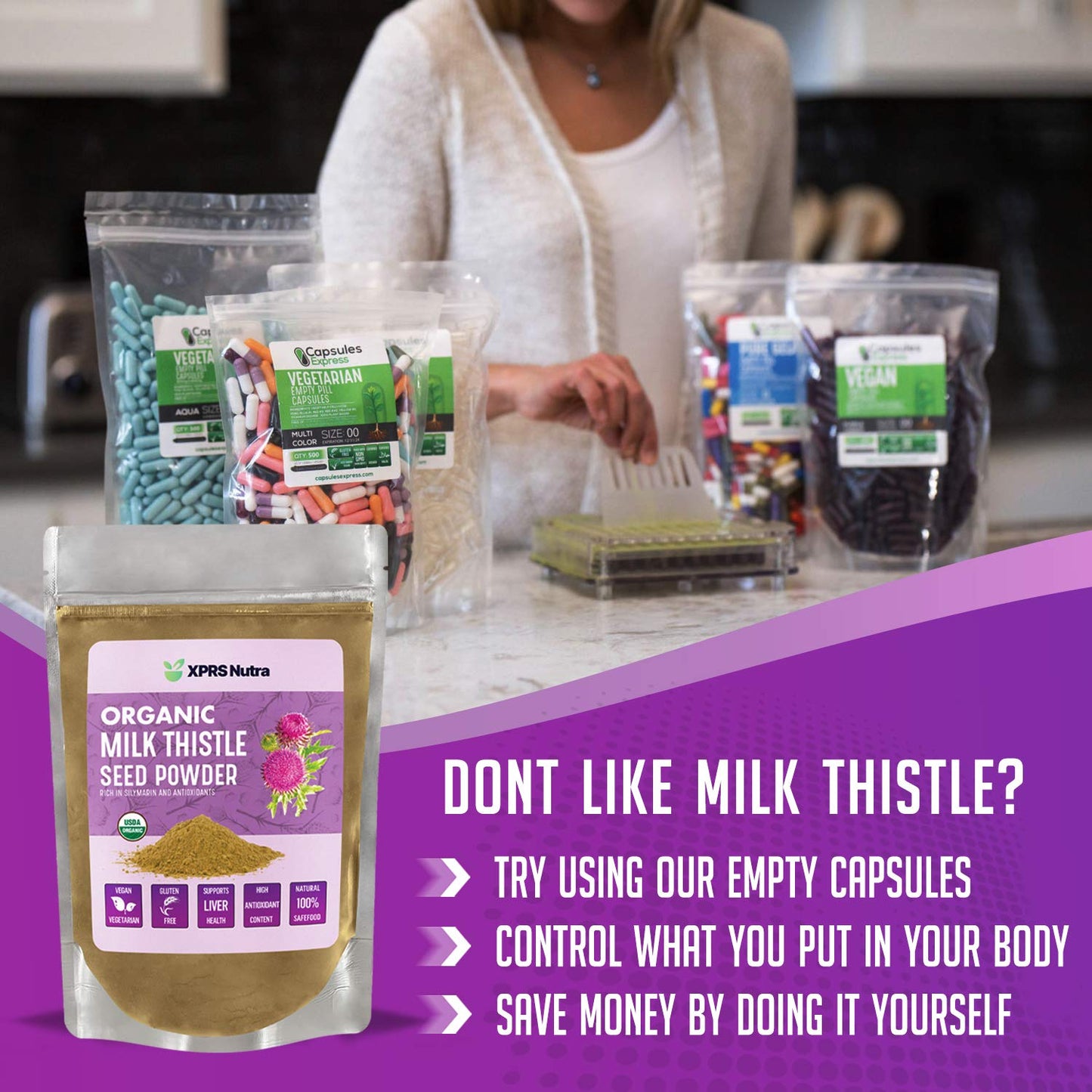 XPRS Nutra Organic Milk Thistle Seed Powder 16oz – Silymarin & Antioxidants