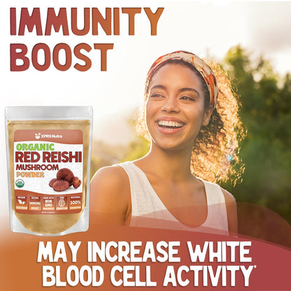 XPRS Nutra Organic Red Reishi Powder - 16 oz | Cognition & Longevity (Vegan)