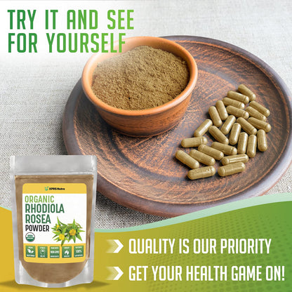 XPRS Nutra Organic Rhodiola Rosea Powder – Premium USDA Organic (4 oz)