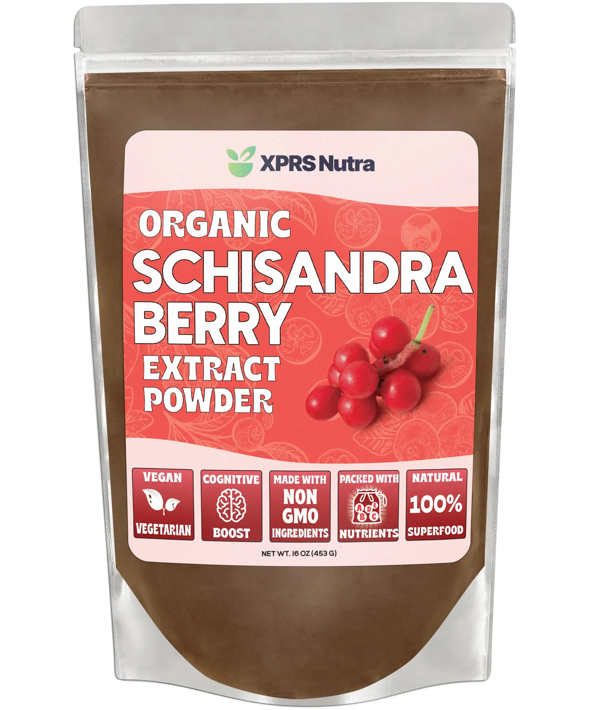 XPRS Nutra Organic Schisandra Berry Powder Extract | USDA Organic, Cognition & Immunity (16 oz) BritishVita | Premium UK Vitamins & Wellness Supplements