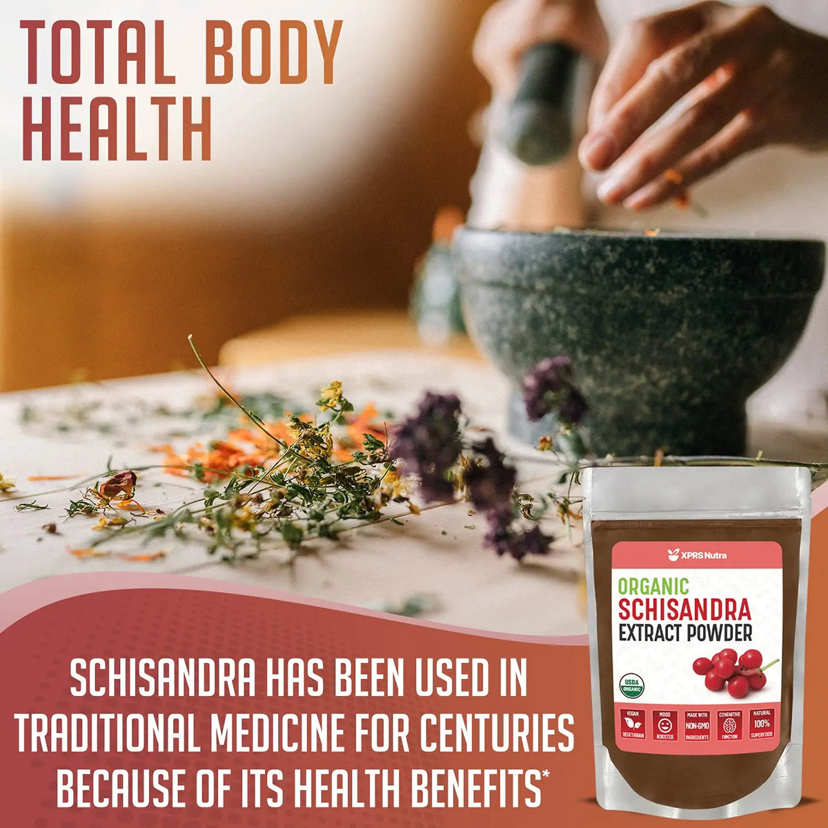 XPRS Nutra Organic Schisandra Berry Powder Extract | USDA Organic, Cognition & Immunity (16 oz) BritishVita | Premium UK Vitamins & Wellness Supplements