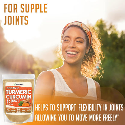 XPRS Nutra Organic Turmeric Curcumin Powder 10:1 – USDA Organic, 8 oz