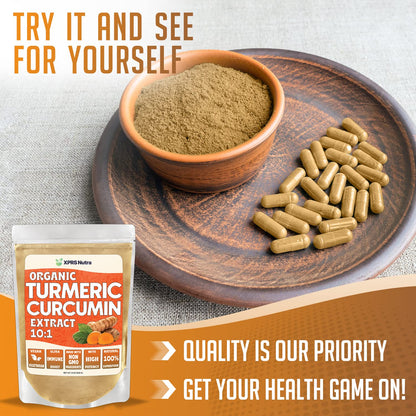 XPRS Nutra Organic Turmeric Curcumin Powder 10:1 – USDA Organic, 8 oz