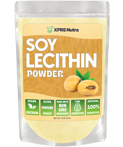 XPRS Nutra Soy Lecithin Powder – Food Grade Emulsifier (Vegan, 4 oz)