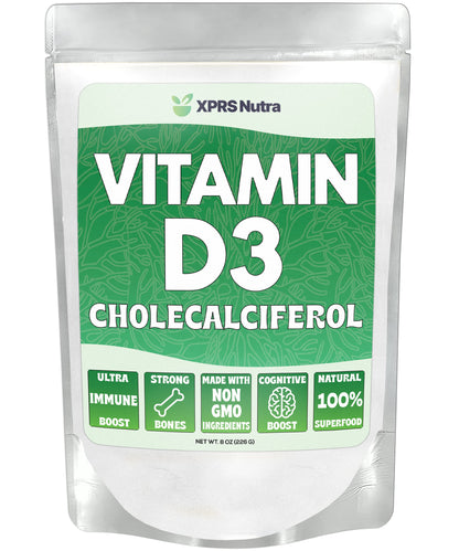 XPRS Nutra Vitamin D3 Powder (Cholecalciferol) - Unflavored D3 Powder - 8oz