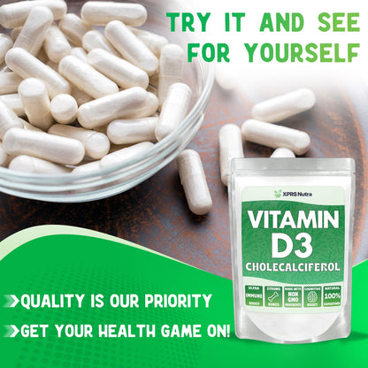 XPRS Nutra Vitamin D3 Powder (Cholecalciferol) - Unflavored D3 Powder - 8oz