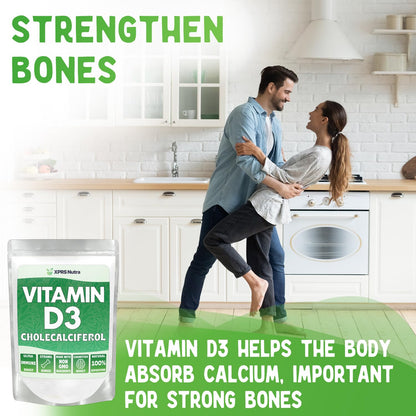 XPRS Nutra Vitamin D3 Powder (Cholecalciferol) - Unflavored D3 Powder - 8oz