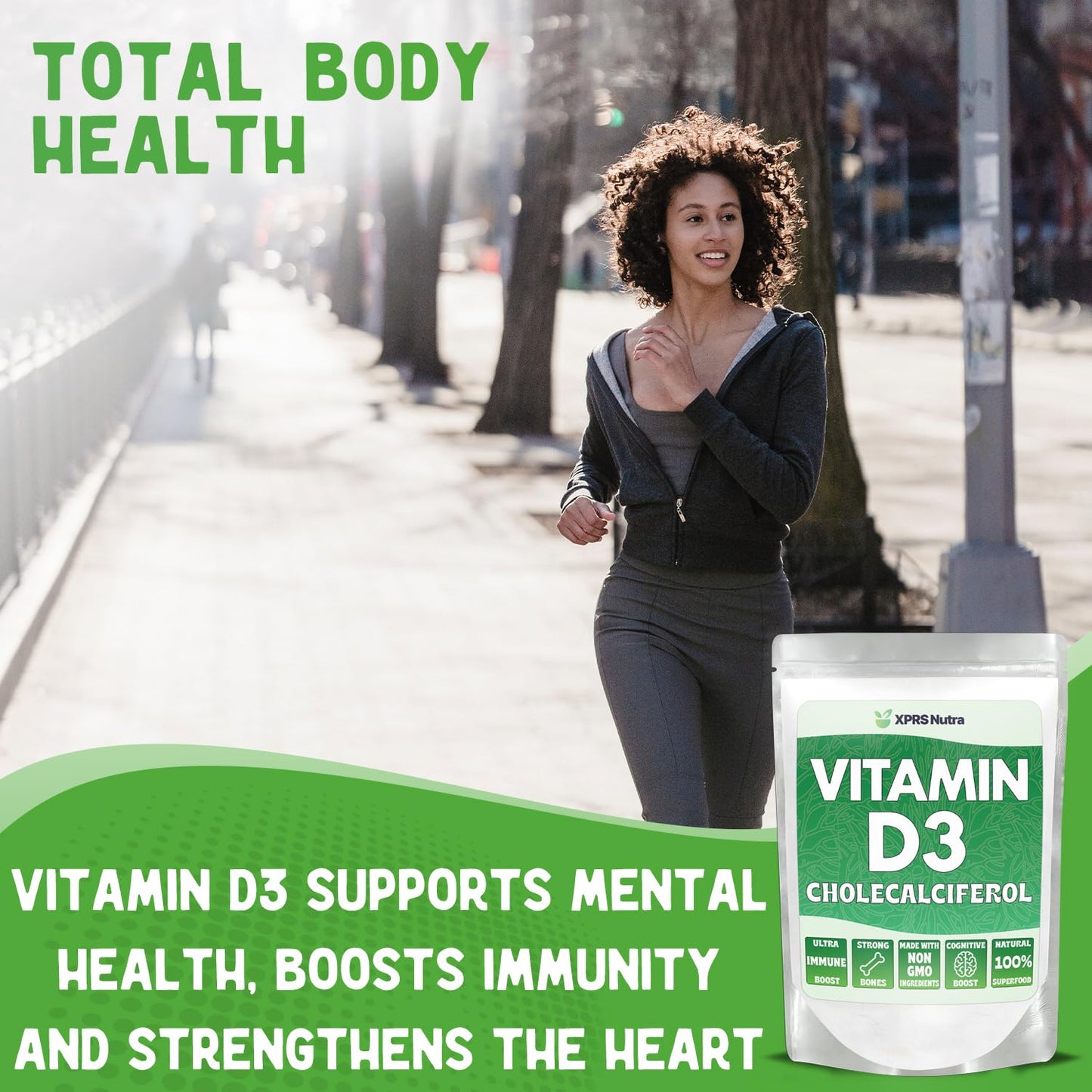 XPRS Nutra Vitamin D3 Powder (Cholecalciferol) - Unflavored D3 Powder - 8oz