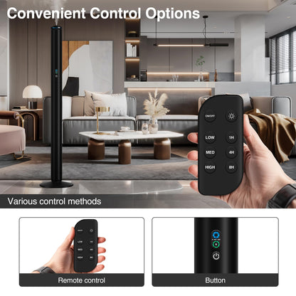 XspideM Waterless Scent Diffuser Starter Kit — 2,000 Sq Ft Coverage, 5 Oils, Remote, Black, 40in