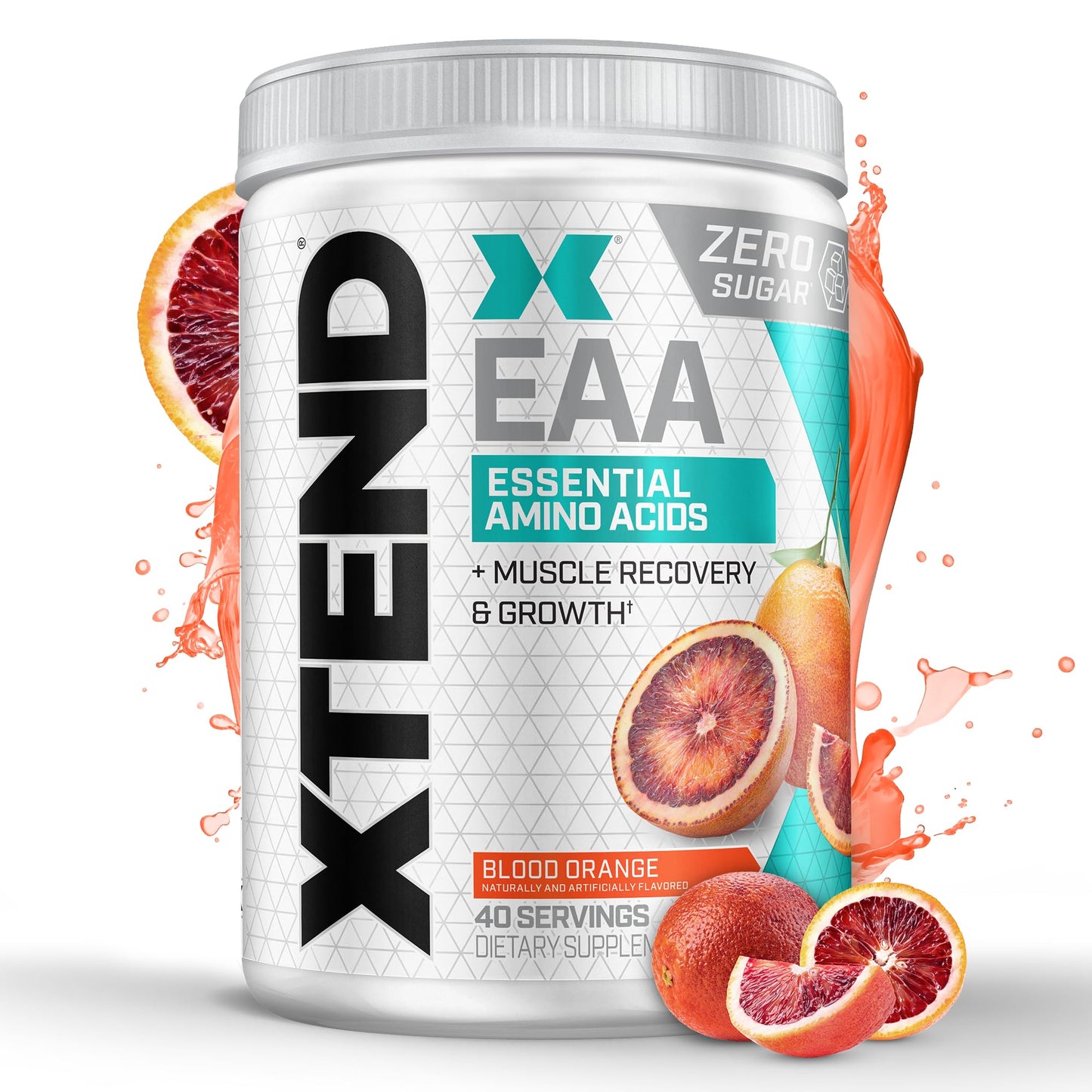 Xtend Scivation EAA + BCAA Powder - 9 Essential Amino Acids, 10g EAAs per 2 Servings, Blood Orange