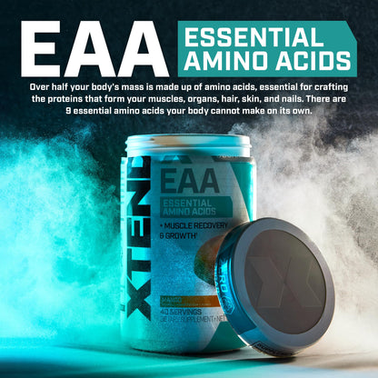 Xtend Scivation EAA + BCAA Powder - 9 Essential Amino Acids, 10g EAAs per 2 Servings, Blood Orange