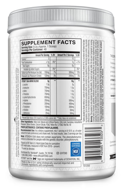 Xtend Scivation EAA + BCAA Powder - 9 Essential Amino Acids, 10g EAAs per 2 Servings, Mango, 40 Servings