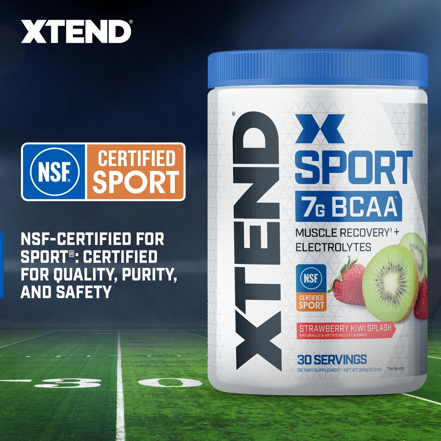 XTEND Sport BCAA Powder – Strawberry Kiwi Splash (30 Servings)
